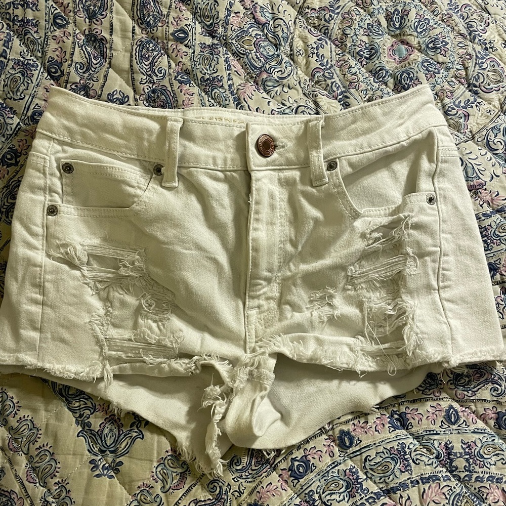 American Eagle White Jean Shorts
